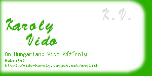 karoly vido business card